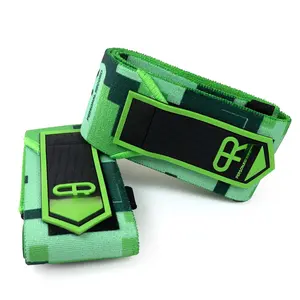 Elbow Wraps for Weightlifting - Heavy Duty Construction, 25% More Elasticity, Reinforced Stitching, Extra Wide Fastener, Easy to Adjust, (Digital Neon)