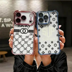 Black and white coolness Phone Case for iPhone 17 AIR 17 PRO 16 PRO 15  PRO MAX  14 PLUS 13 PRO 12 11 series (silicone softshell) airbag anti-drop and shockproofmobile phone protective case, Accessories