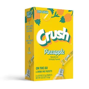 6x Crush Pineapple On The Go - Flavoring Powder Drink Mix Pack - Refreshing Hydration 0.56oz