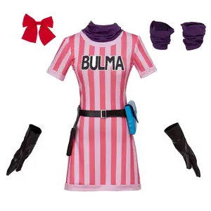 Bulma Pink Mini Skirt Cosplay Costume – Authentic Anime Outfit for Women, High-Quality Fabric & Accurate Design for Conventions