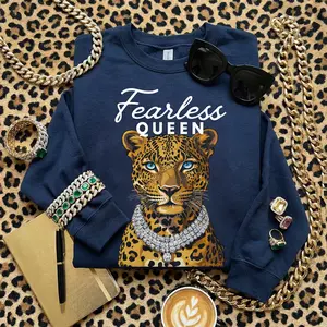 Fearless Queen Leopard Sweatshirt | Comfort Colors