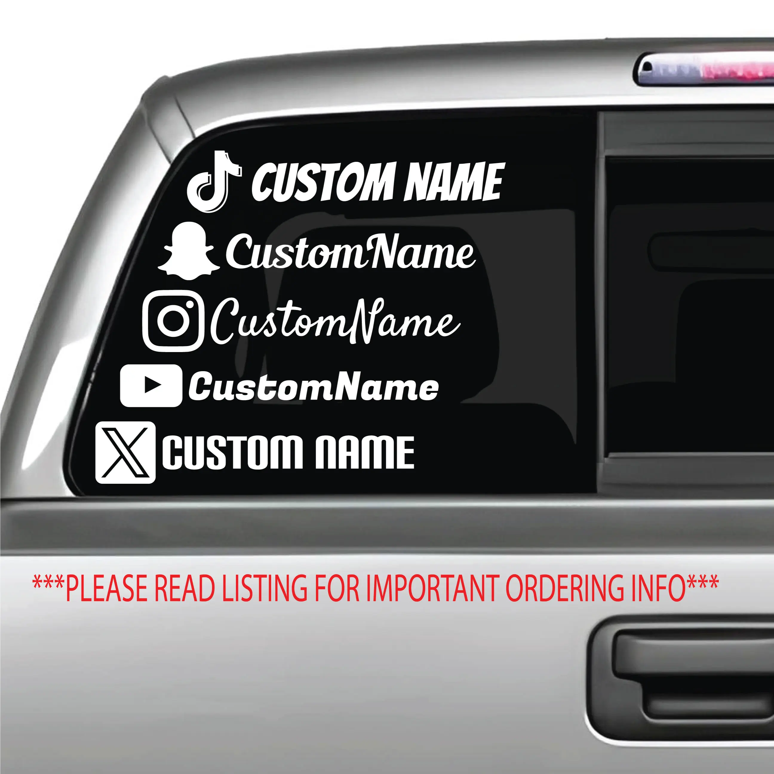 Social Media User Name Custom Vinyl Decal for Cars, Trucks and More! Social Media User Name Custom Vinyl Decal for Cars, Trucks and More!