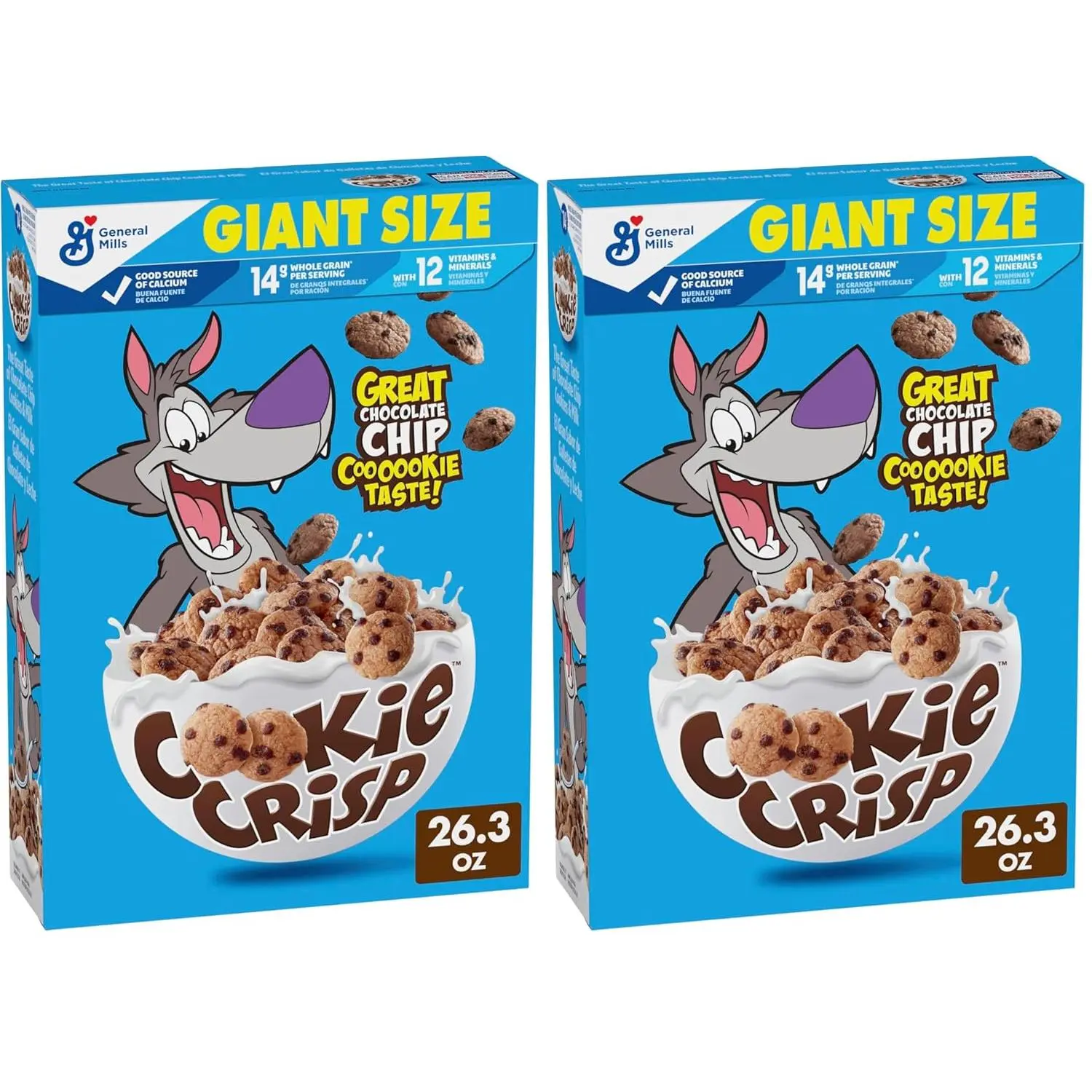 Cookie Crisp Breakfast Cereal, Chocolate Chip Cookie Taste, Made with Whole Grain, Family Size, 18.3 oz