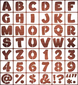 4 Inch Letter Stencils for Painting - 42 Pack Alphabet Letter and Number Stencil Templates, Reusable Letters and Numbers Stencils for Chalkboard Wood Signs & Wall Art