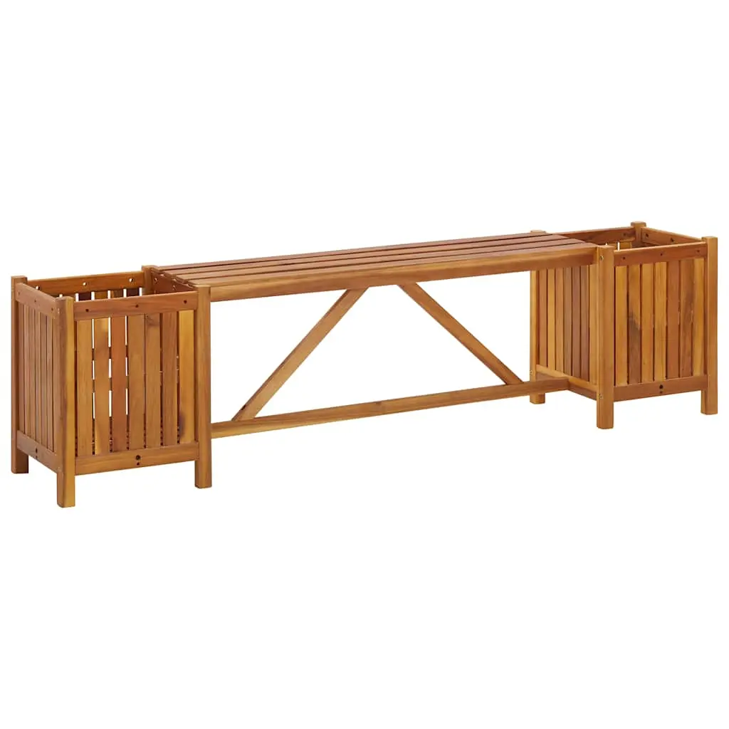 vidaXL Planter Bench, Outdoor Wooden Seat with Raised Plant, Planter Box Bench for Garden Patio Backyard Porch Deck, Solid Wood Acacia 46344