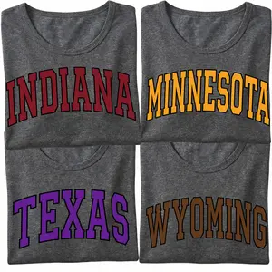 Vintage 50 States USA Map T-Shirt for Men/Women - Where Are You From? Graphic Tee, Soft Short Sleeve Crew Neck, Versatile Summer Layering Top, Minimalist Wardrobe Essentials Womenswear