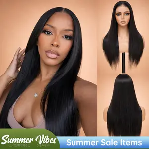 CindiRiver Drawstring Glueless Wig 5x5 HD Lace Closure Wig Human Hair Pre Plucked Pre Bleached Pre Cut 210% Density Silky Straight Ready to Go Lace Front Wig with Tiny Knots #CindiRiverGluelessWigs #BeginnerFriendlyWig #workreadyhair