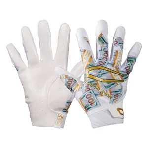 Cutters White Money Bands Rev Pro 6.0 Limited-Edition Receiver Gloves for Adults with Air C-TACK Grip & All-Weather Performance