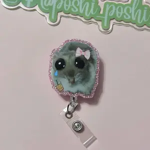 Sad Hamster Badge Reel | Meme Medical Badge Reel |  Funny Hamster ID Holder Coworker Gift