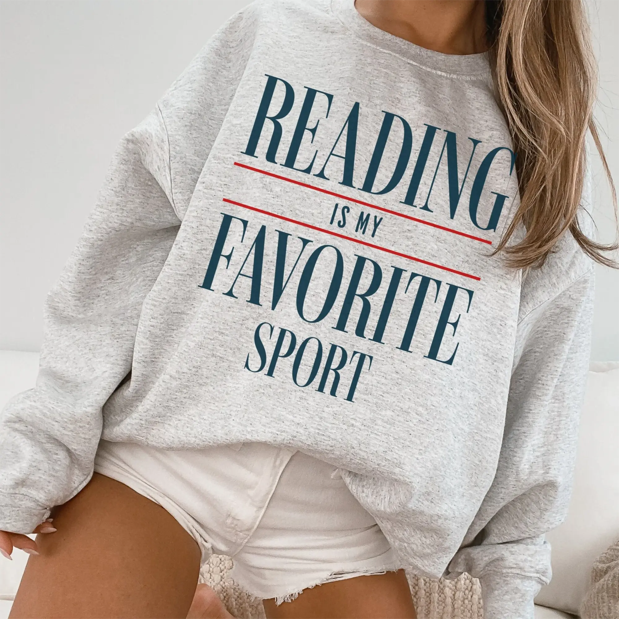 Reading Is My Favorite Sport Sweatshirt, Vintage Book Lover Crewneck, Cozy Librarian Sweater, Bookworm Gift for Readers