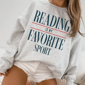 Reading Is My Favorite Sport Sweatshirt, Vintage Book Lover Crewneck, Cozy Librarian Sweater, Bookworm Gift for Readers