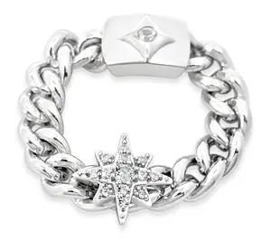 Margo Manhattan Sterling White Topaz Stella Chain Ring