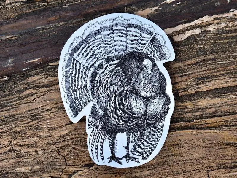 Wild Turkey Vinyl Sticker, Vinyl Sticker, 2024 Thanksgiving Sticker