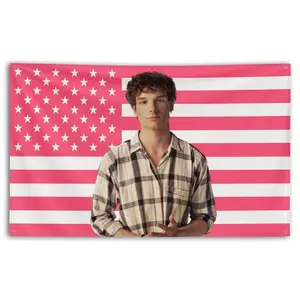 Mason Thames Aesthetic Pink Flag Tapestry 3x5 ft Double Side Print Flag – Custom Personalized Wall Tapestry for Bedroom Decor, Cute Actor Wall Art, Teen Heartthrob Dorm Decor, Unique Gift for Fan