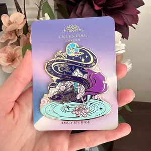 Gold Celestial Garden Star Dragon Hard Enamel Pin