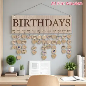 Wooden Calendar Hanging Decoration, Birthday Party Home Decor, Creative Valentine's Day Ornament, Heart-Shaped Craft, Perfect Gift