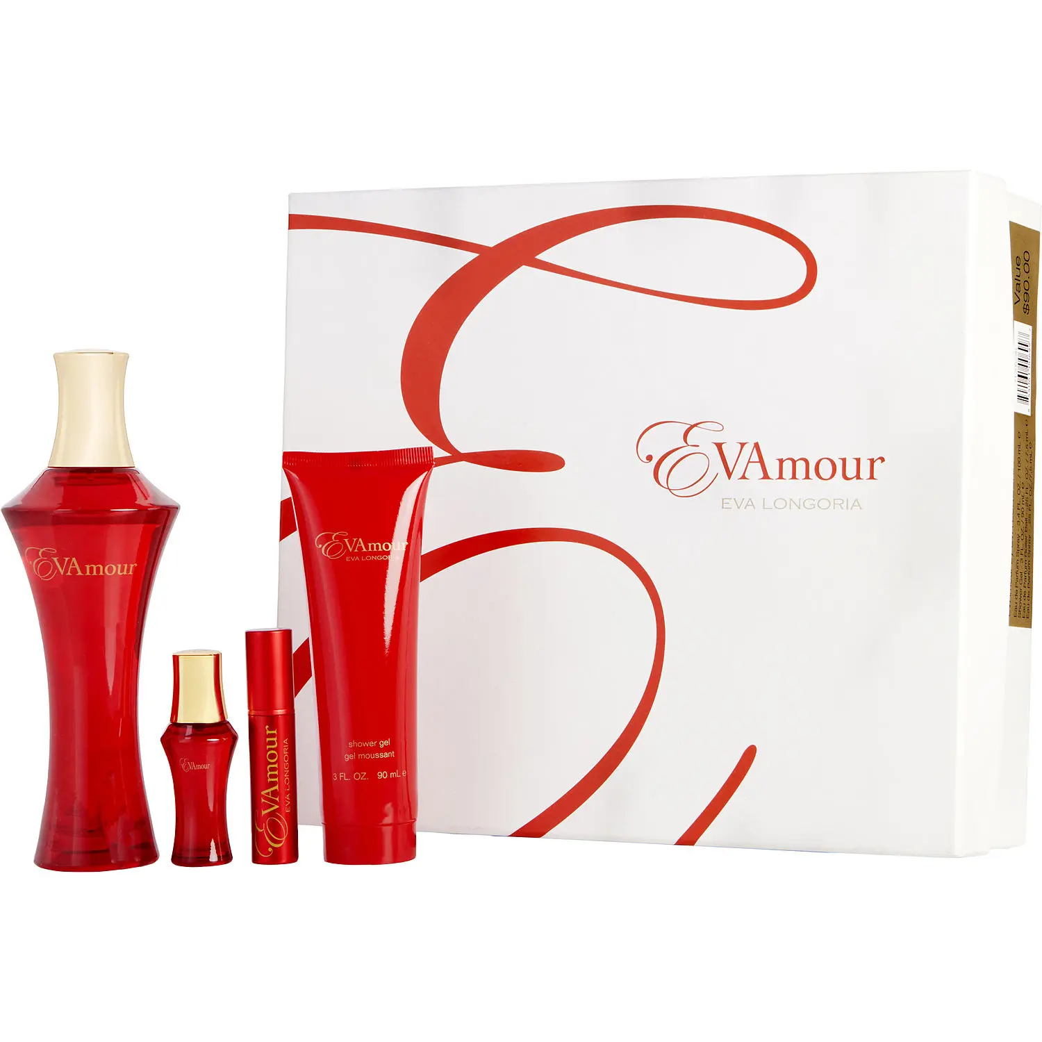 Evamour Set-Eau De Parfum Spray 3.4 Oz & Shower Gel 3 Oz & Eau De Parfum Rollerball 0.25 Oz & Eau De Parfum Spray 0.25 Oz Mini For Women