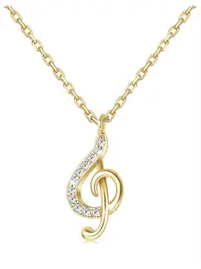 1 Pc Stylish Golden Treble Clef Music Necklace with Shining Swarovski Crystal for Women Men Delicate Artistic Jewelry Piece Lightweight Copper for Soft Comfortable Wearing for Daily Use Concerts Festivals Parties Gift for Musicians Music Enthusiasts
