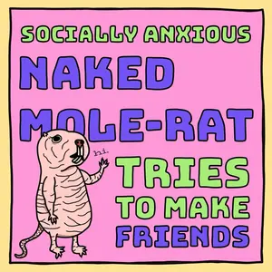 Socially Anxious Naked Mole Rat Stickers