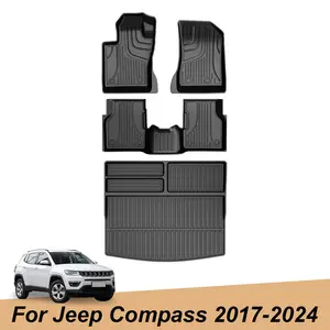 【summervibes 】TPE Rubber Floor Mats & Cargo Liners Set, Custom-Fit for 2017-2024 Jeep Compass Car Interior Accessories