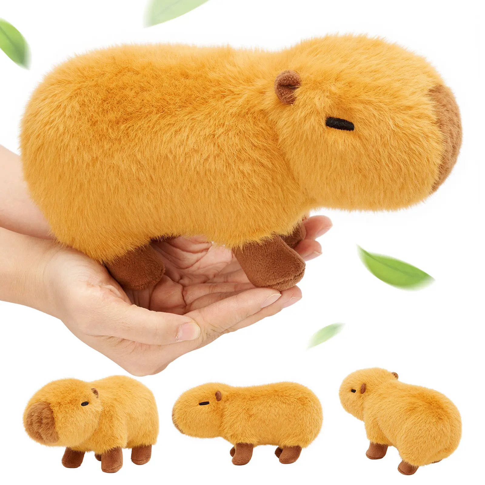 OUOZZZ Capybara Stuffed Animal - Mini Baby Capy Plush Toy - Soft & Realistic Water Pig, Nature’s Chillest Animal Giant Guinea Pig, Travel-Friendly & Portable Gift for Girls, Boys, Toddlers & Kids 8.6"