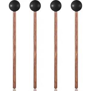 4 count Steel Tongue Drum Mallets, Xylophone Mallets, Glockenspiel Mallet, 5.7in Wooden Rubber Percussion Mallet, 's Rubber Drumsticks, Percussion Sticks
