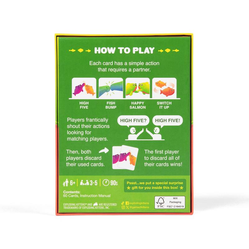 Happy Salmon Grab & Game Edition by Exploding Kittens - Fast-paced card game under two minutes!