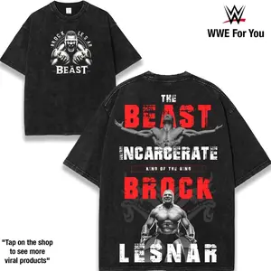 Brock Lesnar “The Beast Incarnate” WWE T-Shirt 230gsm Cotton – Highlighting His Dominant Fighting Career, UFC Champion Legacy, Ruthless In-Ring Power, King of the Ring Triumph & Iconic Main Event Destruction Across WWE XTZ