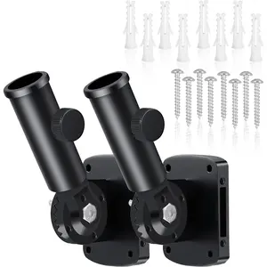 Adjustable Flag Pole Holder, Flag Pole Bracket for Outside House Heavy Duty , Multi-Position Flag Pole Mounting Bracket Rust Free with Hardwares, 1" Inner Diameter