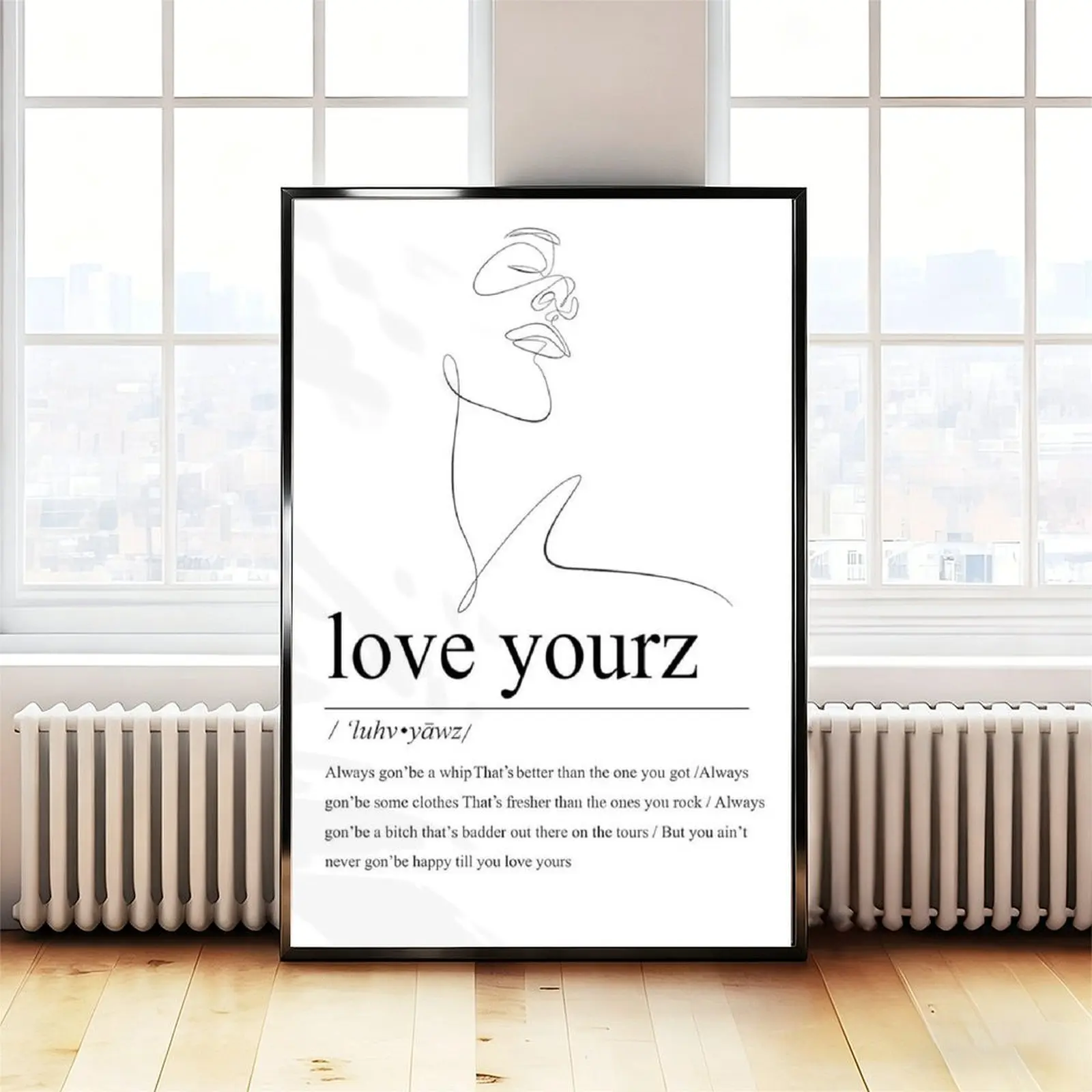 Artistic Love Yourz Hip-Hop Music Print Poster - Rap-Inspired Wall Decor, Living Room Home Accessory - Ideal for Music Lovers