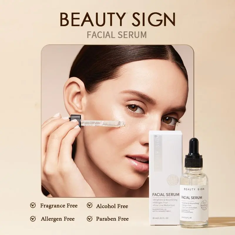 BEAUTY SIGN Anti-ageing Anti-blemish&mark FINE LINE REDUCING FACIAL SERUM [UK Made]  - FACIAL SERUM FOR SKINCARE WITH ALCOHOL-FREE, FRAGRANCE-FREE, PARABEN-FREE BENEFITS - COMFORT Firm Anti Aging Gold Peptide