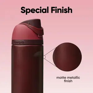 Owala Black Cherry 32oz Free sip Stainless Steel Water Bottle With 24-hour Cold, suitable For Daily Use, Gift For Her