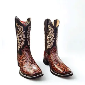 Women Hand Tool Square Toe Boots