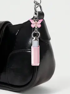 4ML Square Lip Gloss Tube with Silver Color Ring, Butterfly Clip Attachment, Transparent Empty Lip Gloss Bottle, Reusable Portable Sample Pack