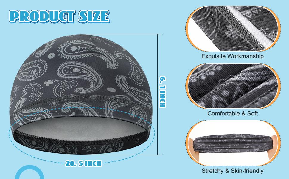 2Pcs/4Pcs Paisley Cooling Skull Cap Helmet Liner | CyclingTok OutdoorTok Sweat Wicking Breathable Beanie Hat | Unisex Mens Womens for Bicycle Cycling Running Motorcycle Hiking Outdoor Sports 2Pcs/4Pcs Paisley Cooling Skull Cap Helmet Liner | CyclingTok OutdoorTok Sweat Wicking Breathable Beanie Hat | Unisex Mens Womens for Bicycle Cycling Running Motorcycle Hiking Outdoor Sports