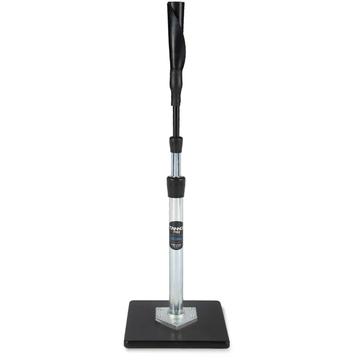 Tanner Goods Original Metal Youth Baseball Batting Tee, Portable Training Equipment (Under 6 lbs), Adjustable 26-43 in, Weather-Resistant Polymer Base