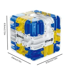 Colorful Cube-Shape SleekHush Ball Maze Cube - 3D Stress Relief Puzzle, Interactive Brain Teaser for Kids, Indoor Leisure Logical Thinking Game