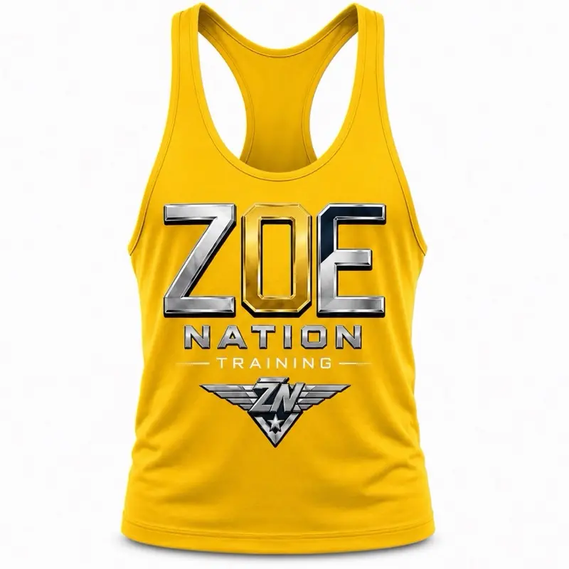 ZOE NATION Training Men’s Gym Stringer Tank Top – Athletic Workout Bodybuilding Vest