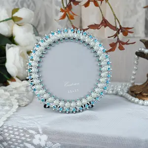 Metal Crystal Picture Frame – Round, Oval, or Rectangle