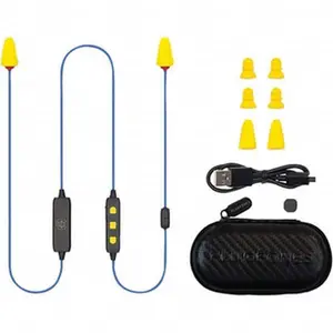 Plugfones Reusable Yellow Bluetooth Audio Earplugs - 26 dB Noise Reduction, ANSI Compliant (ANSI S3.19-1974 PIF-UY(VL)) - Work Safety Hearing Protection & Communication Device