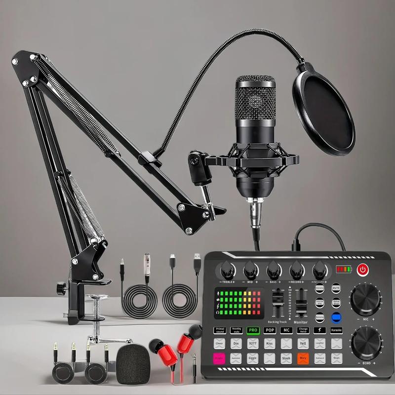Podcast Equipment Bundle (1 Set), USB Rechargeable Podcast Microphone ...