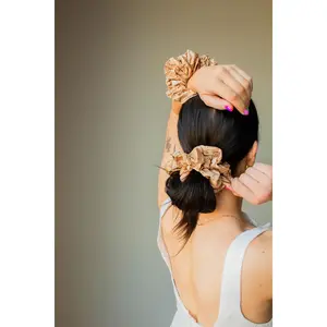 Silky Champagne Jumbo Scrunchie