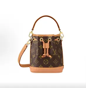 Pre-owned Louis Vuitton NOE Mini Drawstring Calfskin Top Handle, Shoulder & Crossbody Bucket Bag