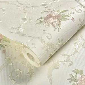 Floral Pattern Wallpaper, Vintage Self Adhesive Wallpaper, Removable Wall Sticker, Wall Decor for Home Living Room Bedroom