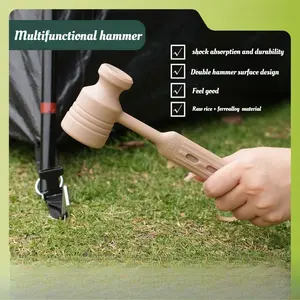 New Multi-Functional Outdoor Camping Tent Stake Hammer, Heavy Duty Dual-Sided Mallet with Integrated Stake Puller & Hanging Hole, Portable Camping Tool for Tents, Canopies, Tarps, Camping, Backpacking & Outdoor Use