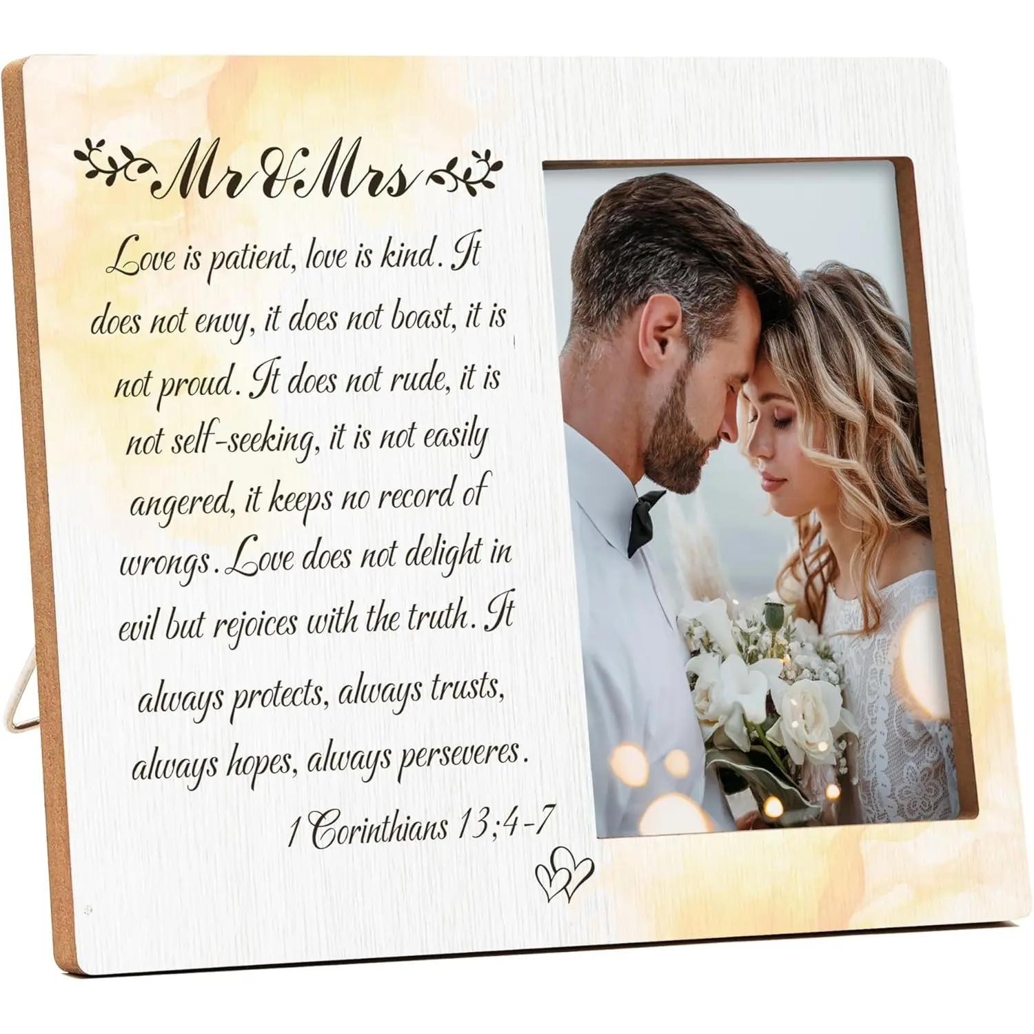 Wedding Picture Frame, Mr And Mrs Photo Frame, Engagement Wedding Gift For Her Him, Couple Gifts For Boyfriend Girlfriend, Farmhouse Home Living Room Bedroom Decoration