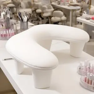 Comfort Multifunctional Nail Art Hand Pillow, U-Shaped Butterfly Design, Detachable Leather Stand, Dual Hands Holder, Salon Use Only, Manicure