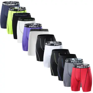 3pcs/4PCS/5PCS/6PCS Men's flat cornered underwear MoistureWicking Compression Shorts| High Elasticity Athletic Running Pants for Gym, Fitness & Sports