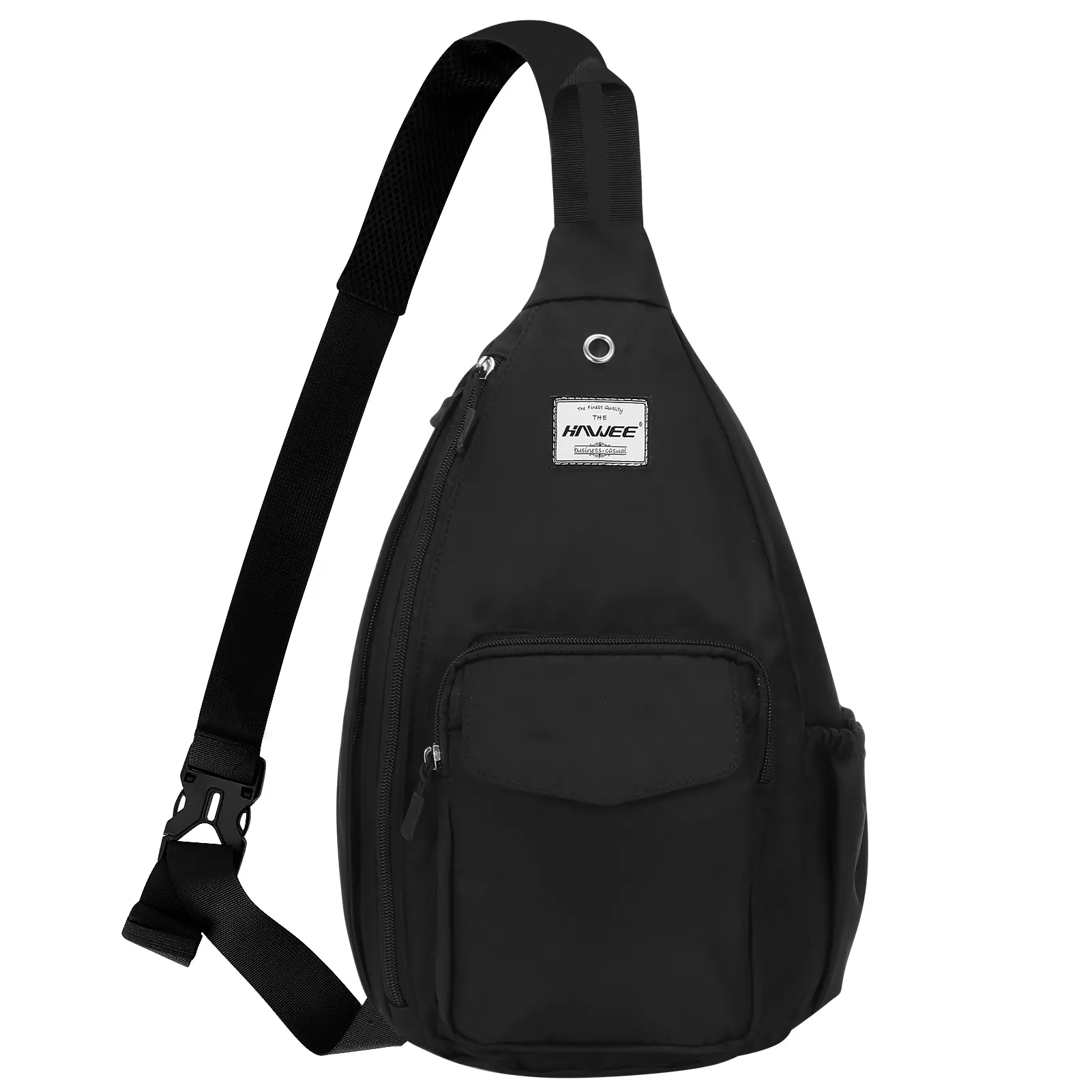Crossbody Sling Bag, Lightweight Textured Polyester Zipper Daypack for Men & Women, Water Resistant for Travel & Hiking, Zipper Crossbody Bag Trendy Shoulder Bag