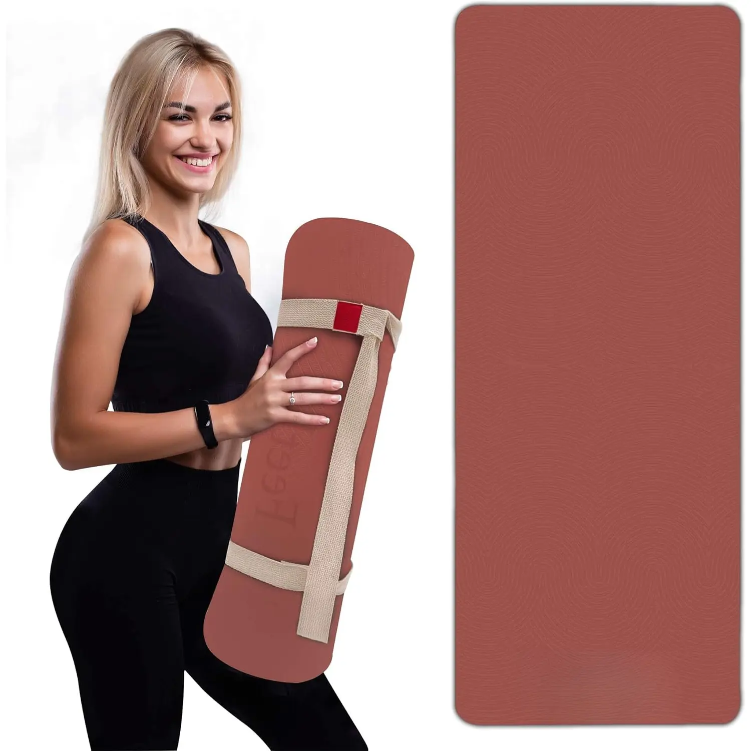 Extra Thick 12mm Exercise Mat - Non-Slip, Joint-Friendly & Cushioned Fitness Mat for Yoga, Pilates & Floor Workouts - Durable, Supportive & Includes  Classic Strap